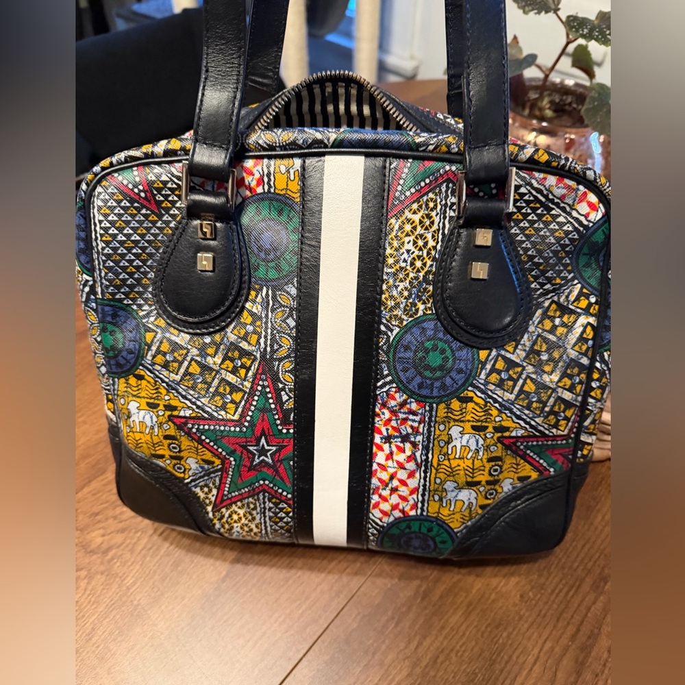 L.A.M.B. by Gwen Stefani Fulani Print Star  Shoulder Bag Luxury Designer